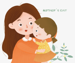 可爱的画面手绘可爱插图母亲节亲子插画妈妈高清图片