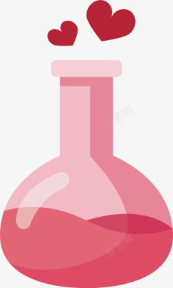 粉红色情人节魔法药水矢量图素材