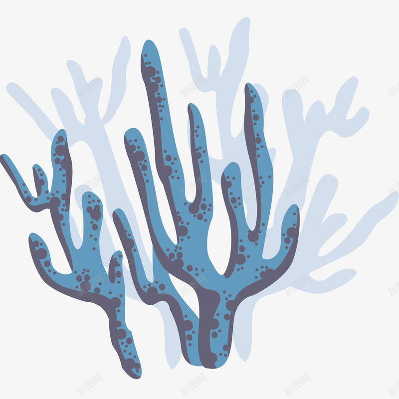 水彩蓝色珊瑚插画矢量图ai免抠素材_88icon https://88icon.com 手绘海底世界 水彩画 水彩蓝色珊瑚插画 海洋生物 珊瑚 装饰 矢量图