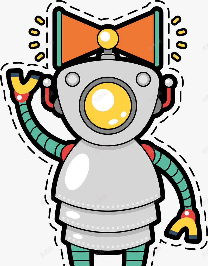 卡通人工智能机器人贴纸png免抠素材_88icon https://88icon.com 人工智能 人工智能机器人 外太空 未来科幻 未来科技 科幻