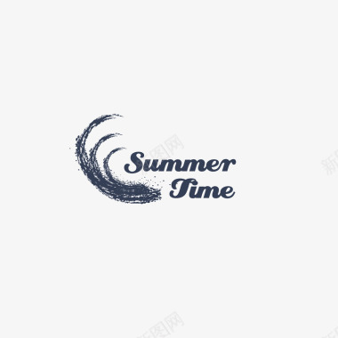 海浪logo夏日时光艺术字图标图标