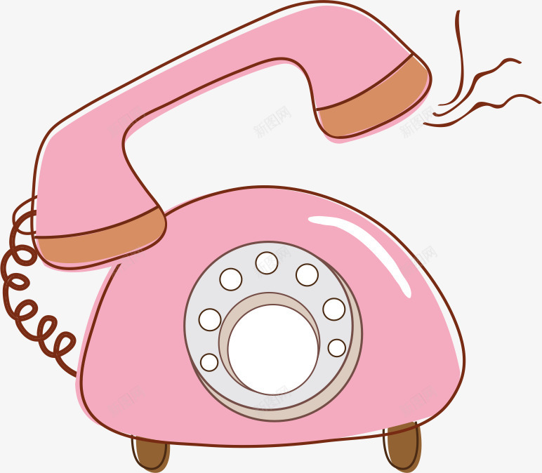 粉色电话png免抠素材_88icon https://88icon.com AI 卡通 座机 手绘 手绘电话机 插画 电话 粉红 粉色 线条