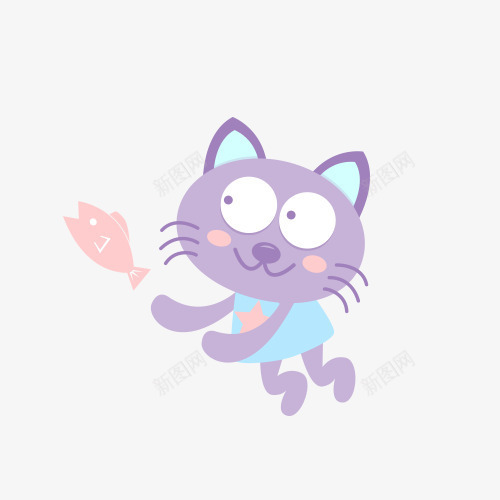 猫和小鱼png免抠素材_88icon https://88icon.com 动物 宠物 小猫 小鱼 猫咪