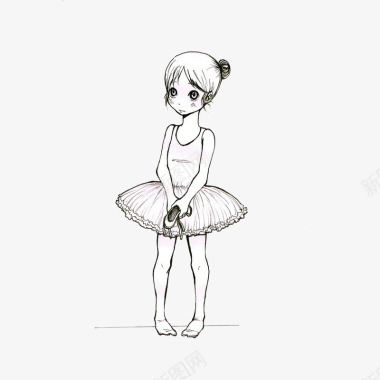 可爱的少儿芭蕾舞女孩插画图标图标