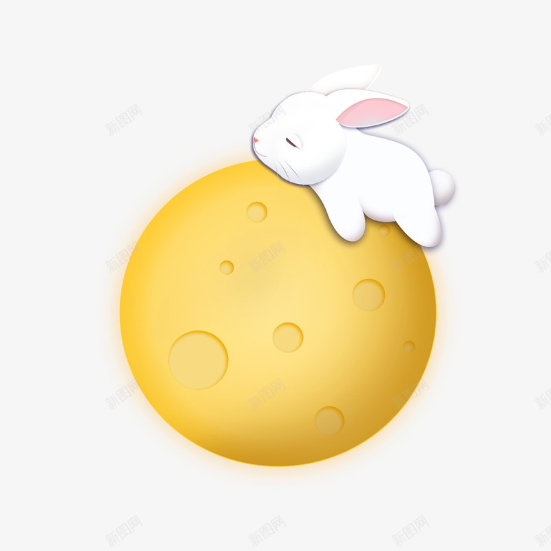 卡通趴着月亮的兔子png免抠素材_88icon https://88icon.com 中秋 兔子 兔子简笔画 动物设计 团圆 插画设计 月亮 睡觉的小兔子