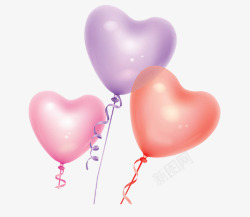 粉色温馨婚庆卡通气球高清图片