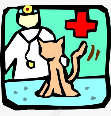 白色的兽医绿色背景图标图标