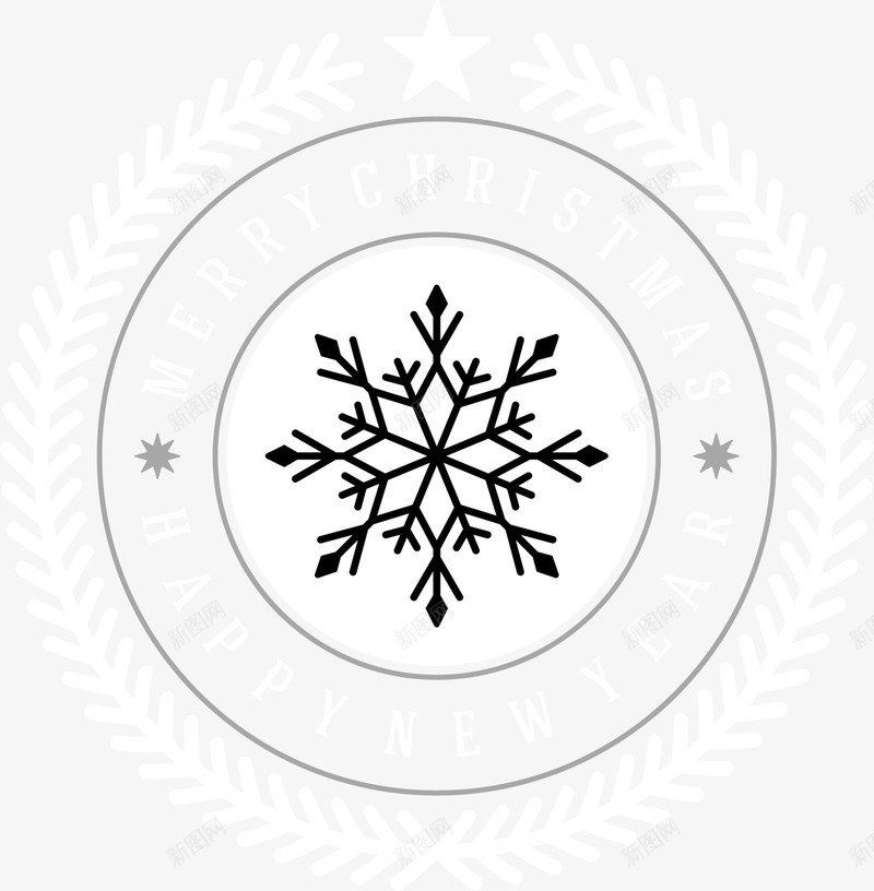 黑色冬季雪花标签png免抠素材_88icon https://88icon.com 冬天 冬季 落雪 雪花标志 雪花片 飞雪 黑色雪花