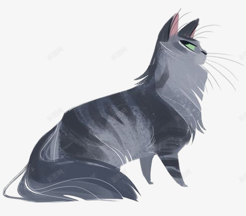 灰色小猫插画矢量图eps免抠素材_88icon https://88icon.com 免费png素材 插画 灰色 猫咪 矢量图