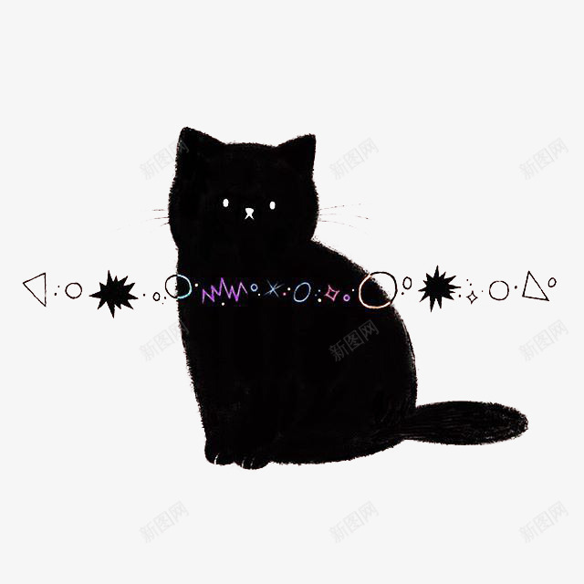 坐着的小猫png免抠素材_88icon https://88icon.com 小猫 简笔画 线条图