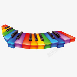彩虹钢琴键装饰图案素材