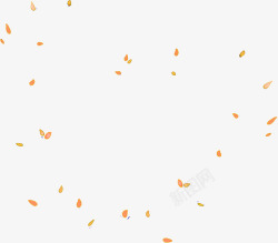 黄色手绘漂浮秋季树叶素材