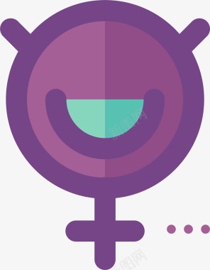 油画女生紫色女性符号图标图标