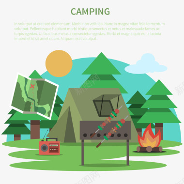 旅游帐篷元素图标图标