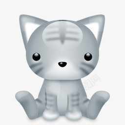 可爱小动物灰猫png免抠素材_88icon https://88icon.com 可爱 小动物