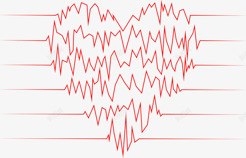 简约心电图元素矢量图eps免抠素材_88icon https://88icon.com 婚庆元素 心电图 情人节元素 浪漫 红色 跳跃 矢量图