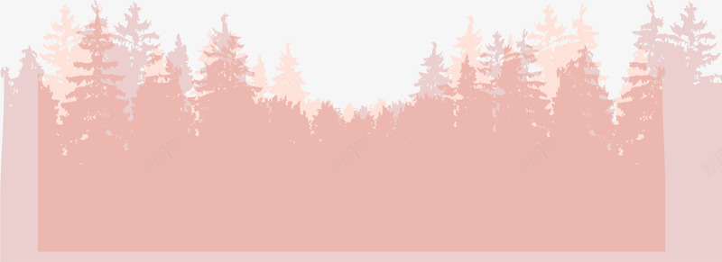 粉色简约树林png免抠素材_88icon https://88icon.com 树林 森林 植物 清新 简约 粉色 装饰图案