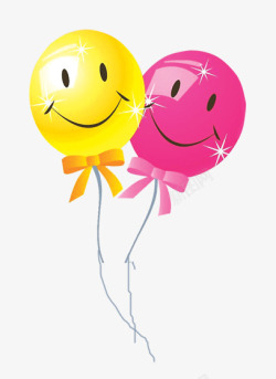 唯美精美卡通可爱气球笑脸蝴蝶素材