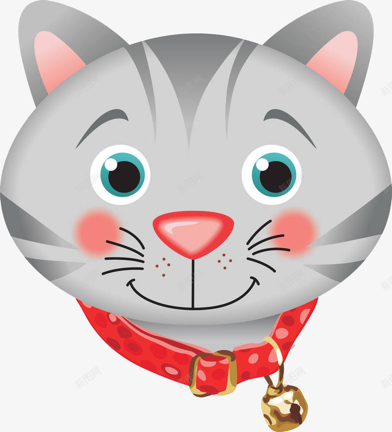 戴着猫铃铛的小猫头png免抠素材_88icon https://88icon.com 动物 卡通 宠物 小猫 小猫咪 猫 猫咪 猫咪胡子 猫头 猫铃铛 胡子 胡须