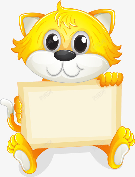 卡通拿画板的猫矢量图ai免抠素材_88icon https://88icon.com Q版拿画板的猫 可爱的小黄猫 手绘拿画板的猫 黄色的小猫 矢量图
