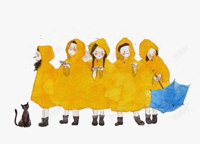 穿雨衣的小女孩png免抠素材_88icon https://88icon.com 女孩 手绘 雨伞 雨衣