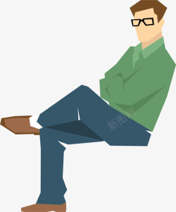 文艺范插图人物插画坐着的男人高清图片