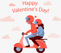 valentines情人节快乐骑车的情侣高清图片