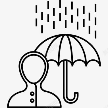 油布下雨天油布伞图标图标