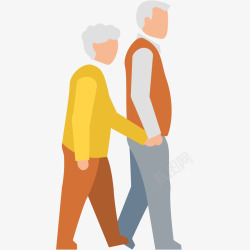 退休人员老年夫妻散步插画矢量图高清图片