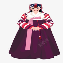 朝鲜传统服饰女人素材