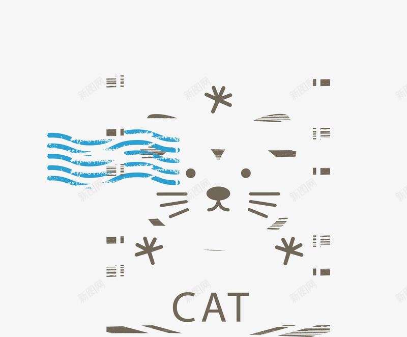 猫咪标签矢量图ai免抠素材_88icon https://88icon.com 动物 卡通 小猫头像 手绘 标签 灰色 猫咪 矢量图