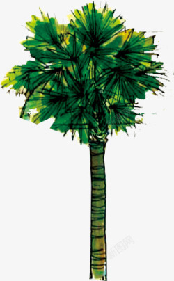 创意合成元素森林椰子树素材
