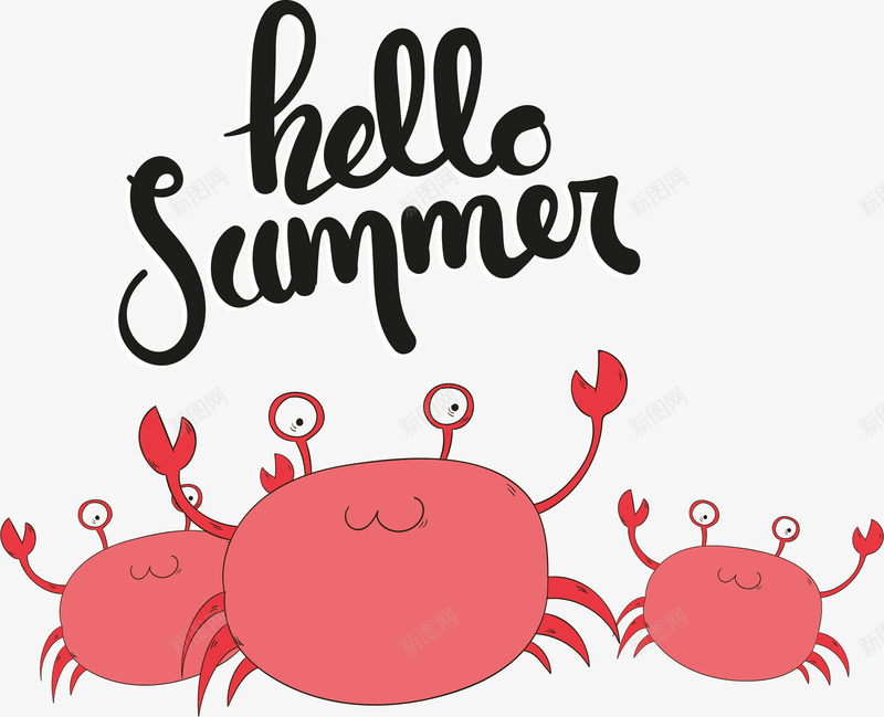 夏日海边大螃蟹png免抠素材_88icon https://88icon.com 你好夏日 夏日度假 海边度假 红螃蟹