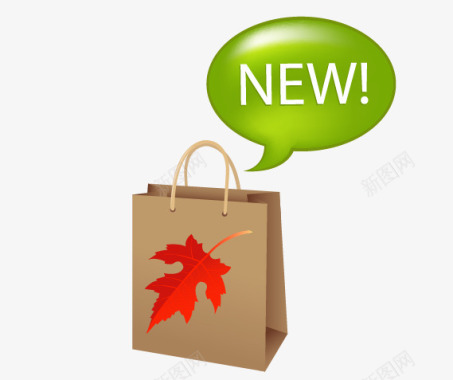 秋季树叶促销标签图标图标
