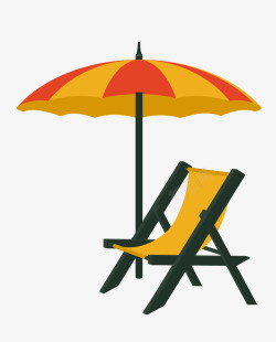 彩色手绘沙滩椅素材