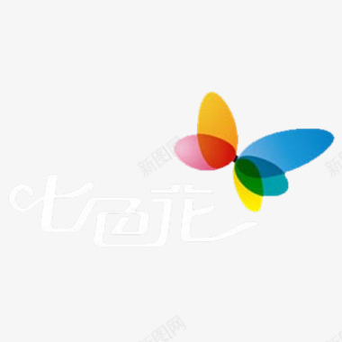 美丽彩虹七色花logo图标图标