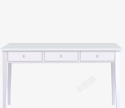 带抽屉的桌子白色简洁常用办公桌子高清图片