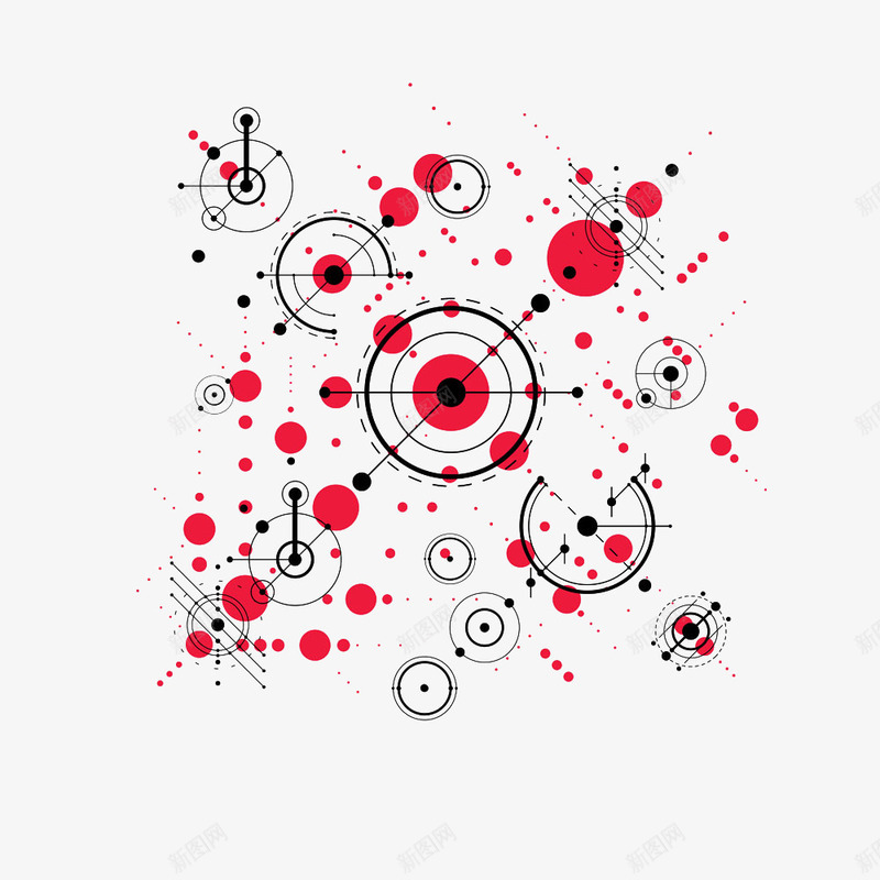 圆形几何图案png免抠素材_88icon https://88icon.com 圆形 科技 科技圆 红色圆形 集合
