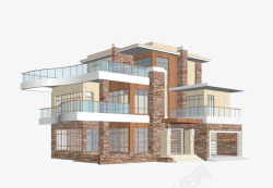房屋修建模型图大理石纹理房屋效果图高清图片