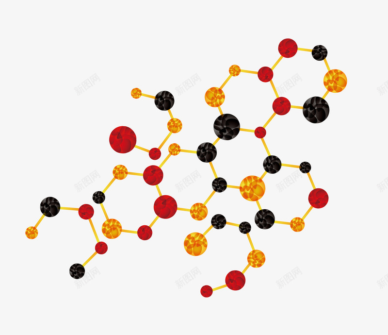 生物分子矢量图ai免抠素材_88icon https://88icon.com 科技元素 科技画册装饰素材 红色生物分子 矢量图