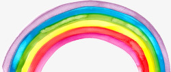 手绘水彩彩虹矢量图素材
