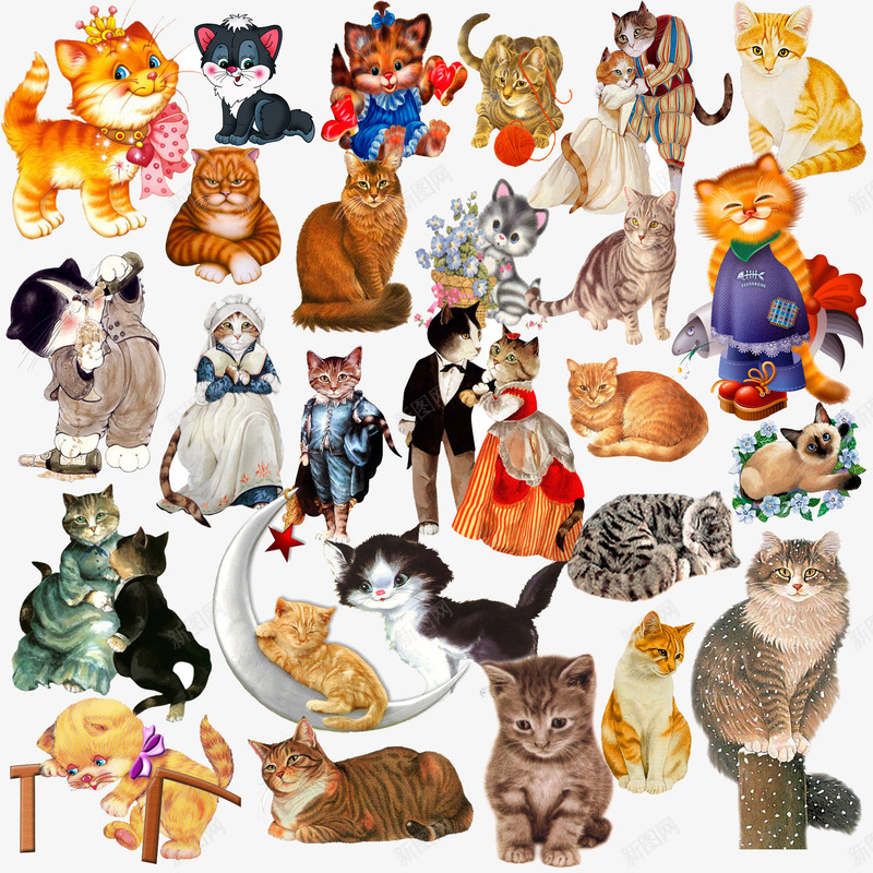 卡通小猫片psd免抠素材_88icon https://88icon.com 动物 卡通图片 可爱 猫咪