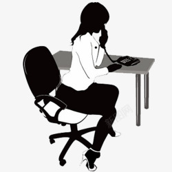 坐在椅子上打电话的女人素材