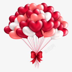 节日气球与拉旗情人节心形气球高清图片