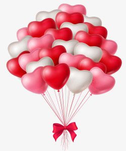 情人节惊喜手绘心形气球高清图片