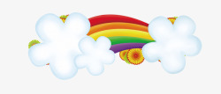 卡通彩虹云朵图案素材