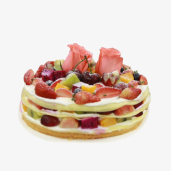 水果盒子情人节庆祝千层蛋糕装饰高清图片