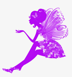 紫色花纹背景精灵高清图片