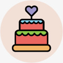 爱心节日图案图标剪影蛋糕图标图标