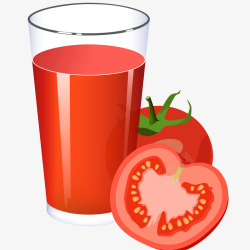 新鲜番茄汁插画矢量图素材